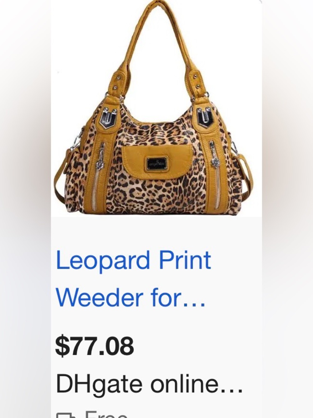 Y2K Angel Kiss Leopard Shoulder Bag with Mustard Trim